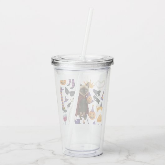 猫好き用ピックボールハローウィンパーティ アクリルタンブラー (裏面)