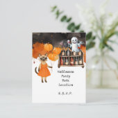 猫好き用ピックボールハローウィンパーティ ポストカード (スタンド正面)