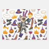 猫好き用ピックボールハローウィンパーティ ラッピングペーパーシート (正面2)