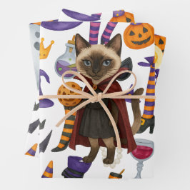 猫好き用ピックボールハローウィンパーティ ラッピングペーパーシート