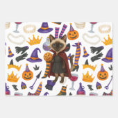 猫好き用ピックボールハローウィンパーティ ラッピングペーパーシート (正面)