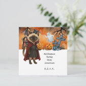 猫好き用ピックボールハローウィンパーティ 招待状 (スタンド正面)