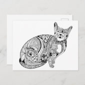 猫好き白黒猫 ポストカード (正面/裏面)