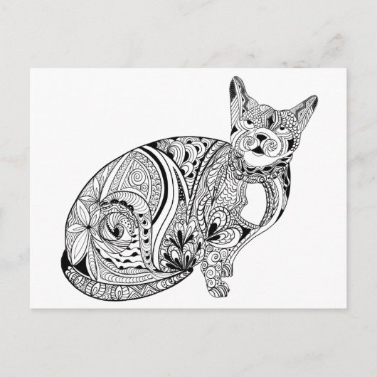 猫好き白黒猫 ポストカード (正面)