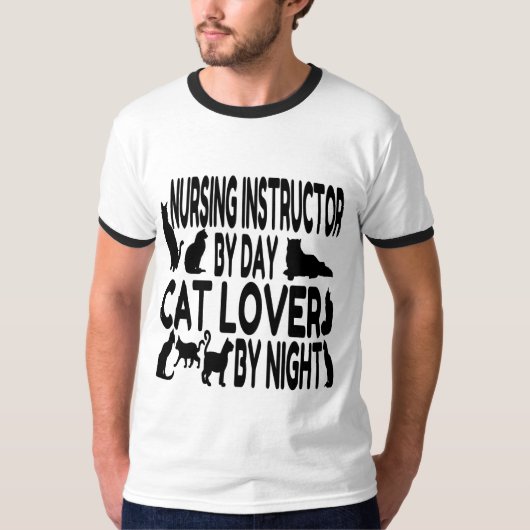 猫好き看護インストラクター Tシャツ (正面)