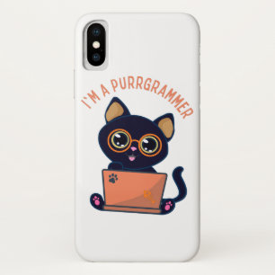 猫好き私はプロのプログラマ iPhone X ケース