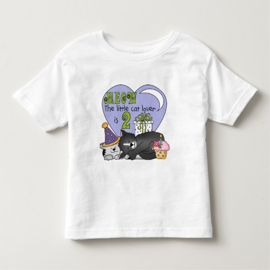 猫好き第2回誕生日Tシャツとギフト トドラーTシャツ (正面)