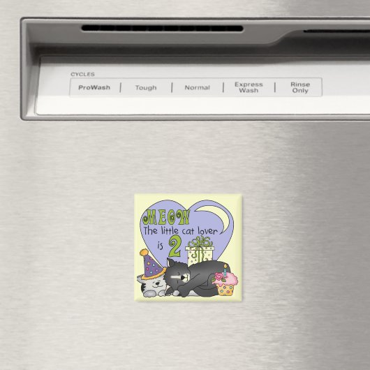 猫好き第2回誕生日Tシャツとギフト マグネット (インサイチュ (食洗機))