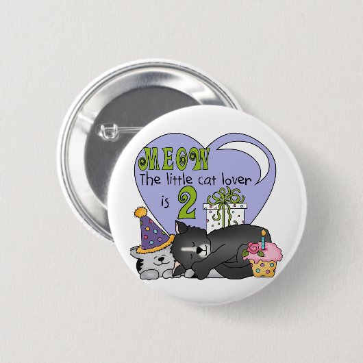 猫好き第2回誕生日Tシャツとギフト 缶バッジ (正面&裏面)