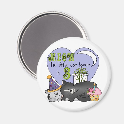 猫好き第3期Tシャツとギフト マグネット (正面/裏面)