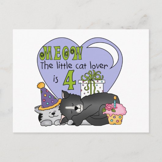 猫好き第4回誕生日Tシャツとギフト ポストカード (正面)