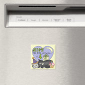 猫好き第4回誕生日Tシャツとギフト マグネット (インサイチュ (食洗機))