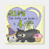 猫好き第4回誕生日Tシャツとギフト マグネット (正面)