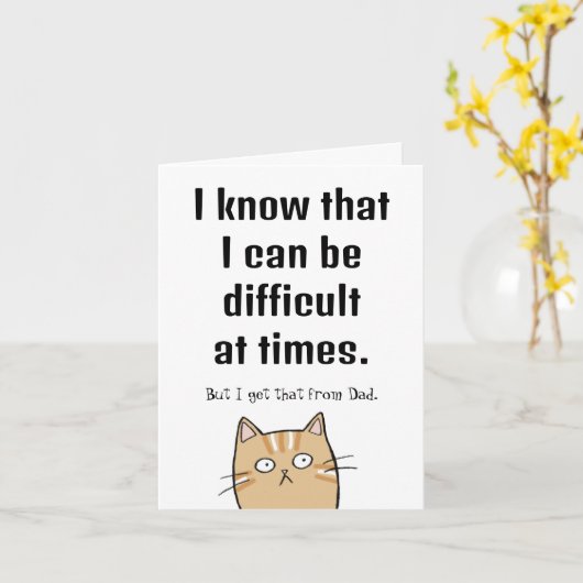 猫好き簡単カスタマイズおもしろい可能マザーズ日 カード (黄色い花)