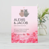 猫好き結婚式招待状 招待状 (スタンド正面)