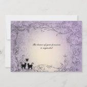猫好き華美ラベンダーヴィンテージウェディング 招待状 (裏面)