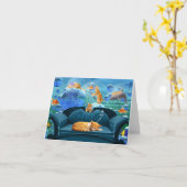 猫好き虎猫ドリームズ空白のすべての行事 カード (黄色い花)