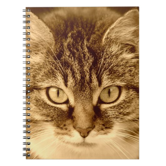 猫好き螺線形によって並べられるジャーナルノート ノートブック (正面)