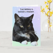 猫好き誕生日カード カード (黄色い花)