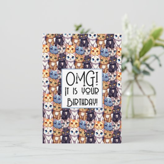 猫好き誕生日l OMGそれはあなたの誕生日 おもしろい (スタンド正面)