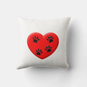 猫好き赤いハートとポーズクラシック クッション (裏面)