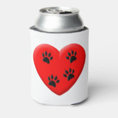 猫好き赤いハートとポーズ 缶クーラー (缶裏面)