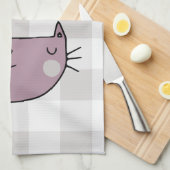 猫好き魅力的のパーフェクトバッファロープレイド キッチンタオル (四つ折り)