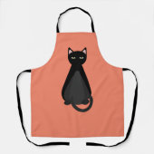 猫好き黒猫キッチンエプロン エプロン (正面)