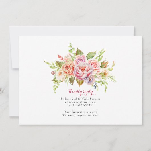 猫好き60誕生日招待状猫キャラクター 招待状 (裏面)