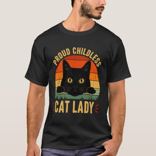猫好き、おかしい猫好き Tシャツ (正面)