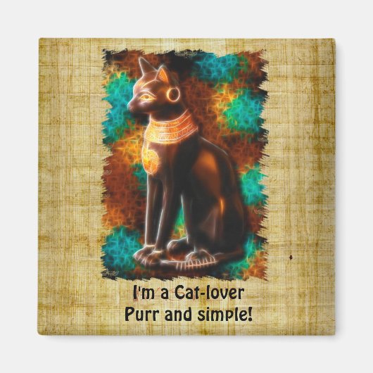 「猫好き」おもしろいエジプトのバステット猫マグネット マグネット (正面)