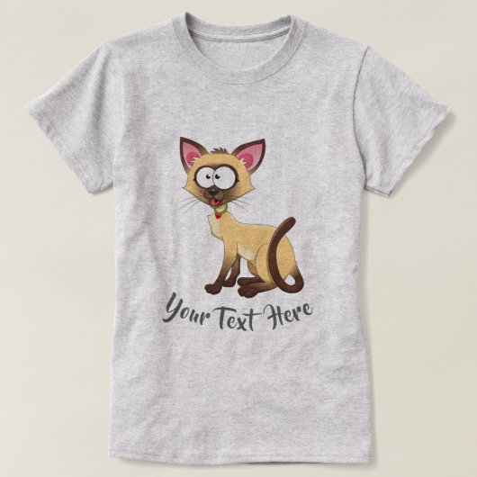猫好き |お間抜け使いのテキスト Tシャツ (デザイン正面)
