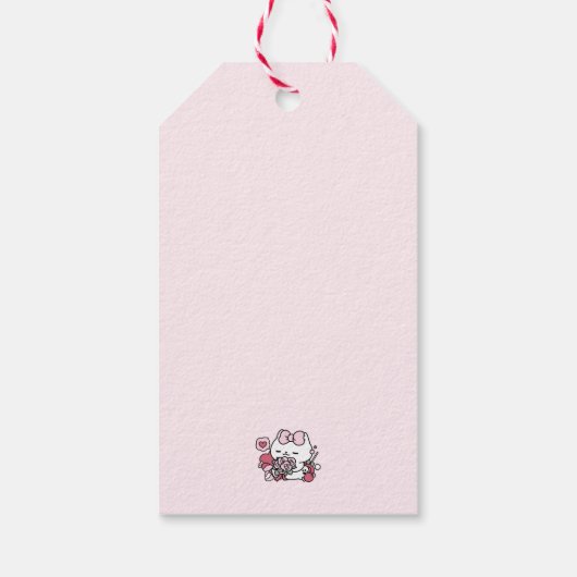 猫好き – かわいいバレンタインの猫デザイン ギフトタグ (裏面)