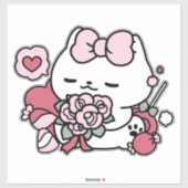 猫好き – かわいいバレンタインの猫デザイン シール (シート)