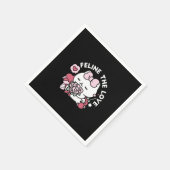 猫好き – かわいいバレンタインの猫デザイン スタンダードカクテルナプキン (角)