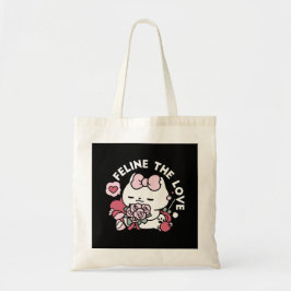 猫好き – かわいいバレンタインの猫デザイン トートバッグ