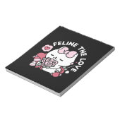 猫好き – かわいいバレンタインの猫デザイン ノートパッド (回転)