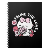 猫好き – かわいいバレンタインの猫デザイン ノートブック (正面)