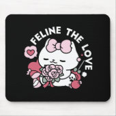 猫好き – かわいいバレンタインの猫デザイン マウスパッド (正面)