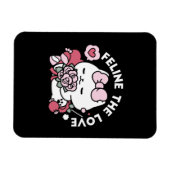 猫好き – かわいいバレンタインの猫デザイン マグネット (横)