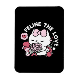 猫好き – かわいいバレンタインの猫デザイン マグネット