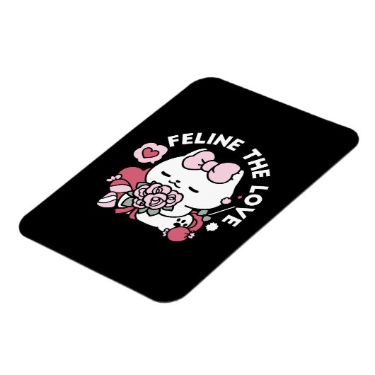 猫好き – かわいいバレンタインの猫デザイン マグネット (左側)