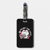 猫好き – かわいいバレンタインの猫デザイン ラゲッジタグ (裏面縦)