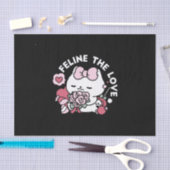 猫好き – かわいいバレンタインの猫デザイン 薄葉紙 (クラフト)