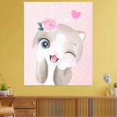 猫好き |かわいい子猫 キャンバスプリント (インサイチュ (リビング))