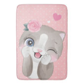 猫好き |かわいい子猫 バスマット (正面縦)