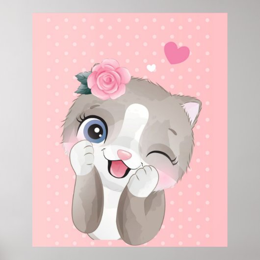 猫好き |かわいい子猫 ポスター (正面)