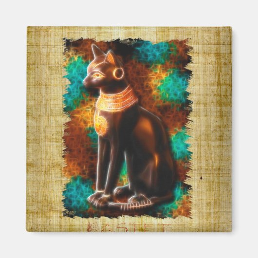 「猫好き」エジプトのバステット猫マグネット マグネット (正面)