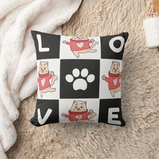 猫好き クッション (ブランケット)