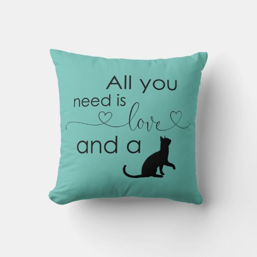 猫好き クッション (正面)